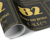 82e verjaardag - Art Deco Geïnspireerde look "82"  Cadeaupapier (Rol Hoek)
