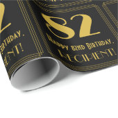 82e verjaardag ~ Art Deco geïnspireerde look "82", Cadeaupapier (Rol Hoek)