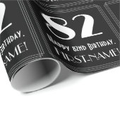 82e verjaardag - Art Deco geïnspireerde look "82", Cadeaupapier (Rol Hoek)