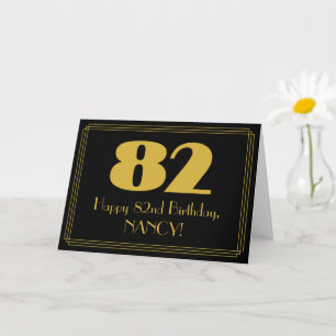 82e verjaardag: Art Deco Geïnspireerde look "82" e Kaart