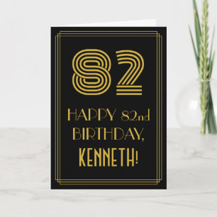 82e verjaardag: Art Deco Geïnspireerde look "82" e Kaart