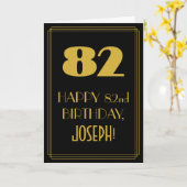 82e verjaardag ~ Art Deco geïnspireerde look "82"  Kaart (Gele Bloem)