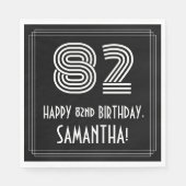 82e verjaardag: Art Deco Geïnspireerde look "82" + Servet (Voorkant)