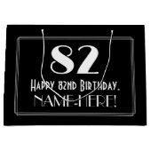 82e verjaardag: Art Deco geïnspireerde stijl "82", Groot Cadeauzakje (Voorkant)