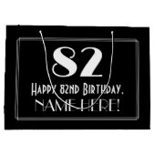 82e verjaardag: Art Deco geïnspireerde stijl "82", Groot Cadeauzakje (Achterkant)