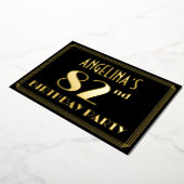 82e verjaardag: Art Deco Kijk "82", met naam Folie Uitnodiging (Gedraaid)