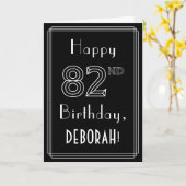 82e verjaardag: Art Deco Style # 82 en aangepaste Kaart (Gele Bloem)