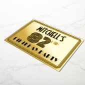 82e verjaardag — Art Deco Style "82" en naam Folie Uitnodiging (Gedraaid)