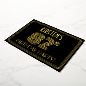 82e verjaardag — Art Deco Style "82" + Naam Folie Uitnodiging (Gedraaid)