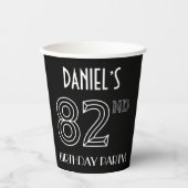 82e verjaardag: Art Deco Style + aangepaste naam Papieren Bekers (Voorkant)