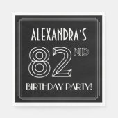 82e verjaardag: Art Deco Style + aangepaste naam Servet (Voorkant)