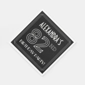 82e verjaardag: Art Deco Style + aangepaste naam Servet (Hoek)