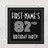 82e verjaardag: Art Deco Style met aangepaste naam Kaart (Voorkant / Achterkant)