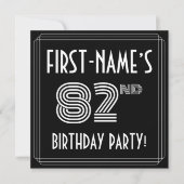82e verjaardag: Art Deco Style met aangepaste naam Kaart (Voorkant)