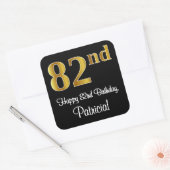 82e verjaardag - Elegant luxe Faux Gold-look # Vierkante Sticker (Envelop)