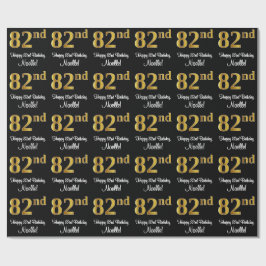 82e verjaardag: Elegante luxe Faux Gold look # Cadeaupapier