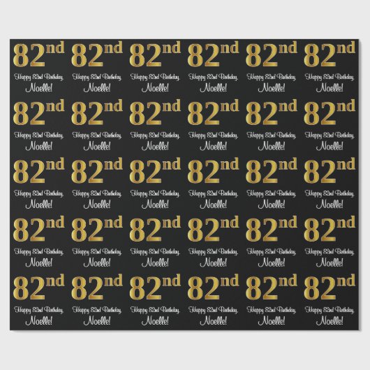 82e verjaardag: Elegante luxe Faux Gold look # Cadeaupapier (Vlak)