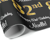 82e verjaardag: Elegante luxe Faux Gold look # Cadeaupapier (Rol Hoek)