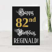 82e verjaardag — Fancy script; Faux Gold Kijk; naa Kaart (Voorkant)