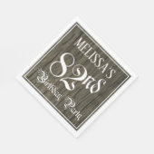 82e verjaardag — Fancy script, kijk op hout Servet (Hoek)