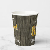 82e verjaardag - Faux Gold & Faux Wood Papieren Bekers (Links)