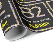 82e verjaardag: Floral Flowers Number, Custom Name Cadeaupapier (Rol Hoek)