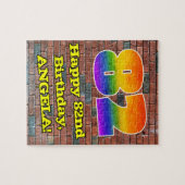 82e verjaardag: Fun Graffiti-geïnspireerde regenbo Legpuzzel (Horizontaal)