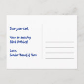 82e verjaardag: Fun Hearts Pattern, Rainbow 82 Briefkaart (Achterkant)