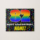 82e verjaardag - Fun, kleurrijk Star Field Pattern Legpuzzel (Horizontaal)