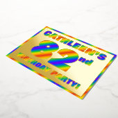 82e verjaardag - Fun, regenboogspectrum "82" Folie Uitnodiging (Gedraaid)