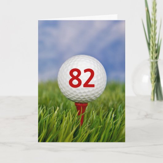 82e verjaardag Golfbal op rood T-shirt Kaart (Voorkant)