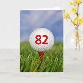 82e verjaardag Golfbal op rood T-shirt Kaart (Gele Bloem)