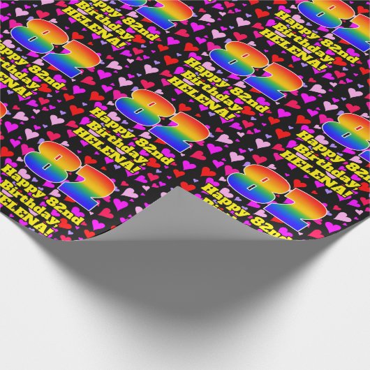 82e verjaardag: Het liefhebbende Kunstpatroon, Reg Cadeaupapier (Hoek)