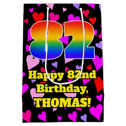 82e verjaardag: Het liefhebbende Kunstpatroon, Reg Medium Cadeauzakje (Achterkant)