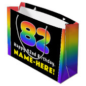 82e verjaardag: kleurrijke regenboog # 82, Naam va Groot Cadeauzakje (Achterkant Gekanteld)