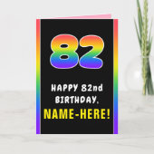 82e verjaardag: kleurrijke regenboog # 82, Naam va Kaart (Voorkant)