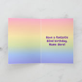 82e verjaardag: kleurrijke regenboog # 82, Naam va Kaart (Binnen)