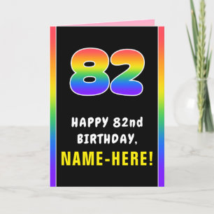 82e verjaardag: kleurrijke regenboog # 82, Naam va Kaart