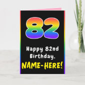 82e verjaardag: kleurrijke regenboog # 82, Naam va Kaart (Voorkant)