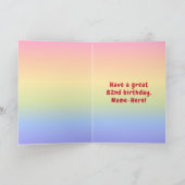 82e verjaardag: kleurrijke regenboog # 82, Naam va Kaart (Binnen)