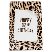 82e verjaardag Leopard Bont Print Medium Gift Bag Cadeauzakje (Voorkant)