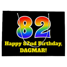 82e verjaardag ~ Leuk, Kleurrijk, Levendig, Regenb Groot Cadeauzakje