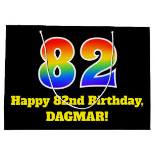 82e verjaardag ~ Leuk, Kleurrijk, Levendig, Regenb Groot Cadeauzakje