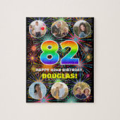 82e verjaardag: Leuke regenboog #, aangepaste naam Legpuzzel (Verticaal)