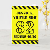 82e verjaardag: Leuke stencil stijl tekst, aangepa Kaart (Gele Bloem)