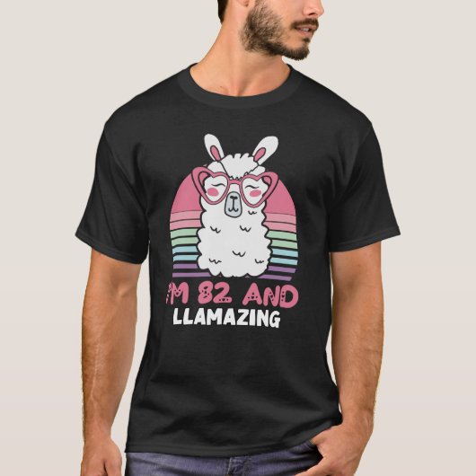 82e verjaardag Llamazing Llama 82 jaar oude dag T-shirt (Voorkant)