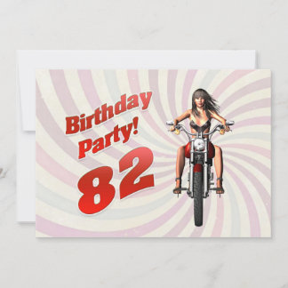 82e verjaardag met een meisje op een motor kaart