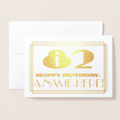 82e verjaardag; naam + Art Deco geïnspireerd look  Folie Kaarten (Voorkant met envelop)