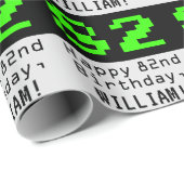 82e verjaardag - Nerdy / Geeky Style "82" en naam Cadeaupapier (Rol Hoek)