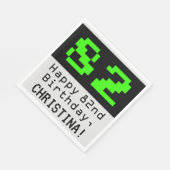 82e verjaardag - Nerdy / Geeky Style "82" & naam Servet (Hoek)